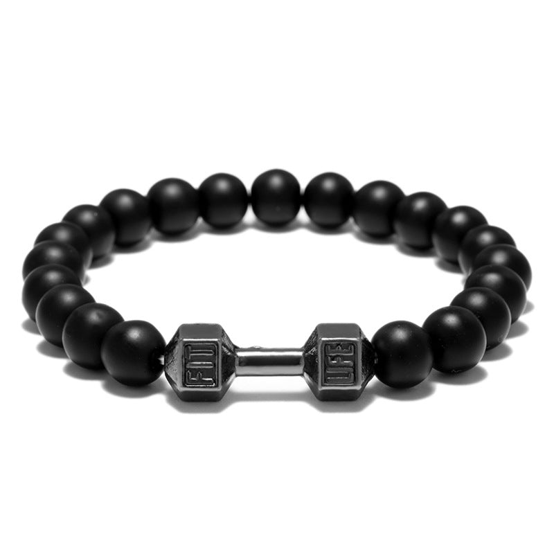 "FIT LIFT" - Metal Dumbbell Beaded Bracelet