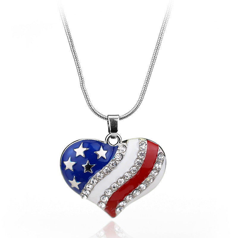 American Flag Pendant Necklaces