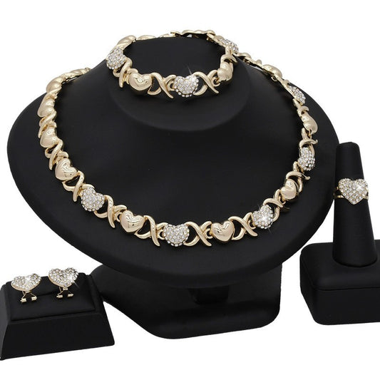 "Golden Hearted" -  18K Gold Heart-shaped Jewelry Set