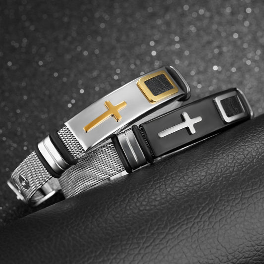 Titanium Steel Cross Bracelet