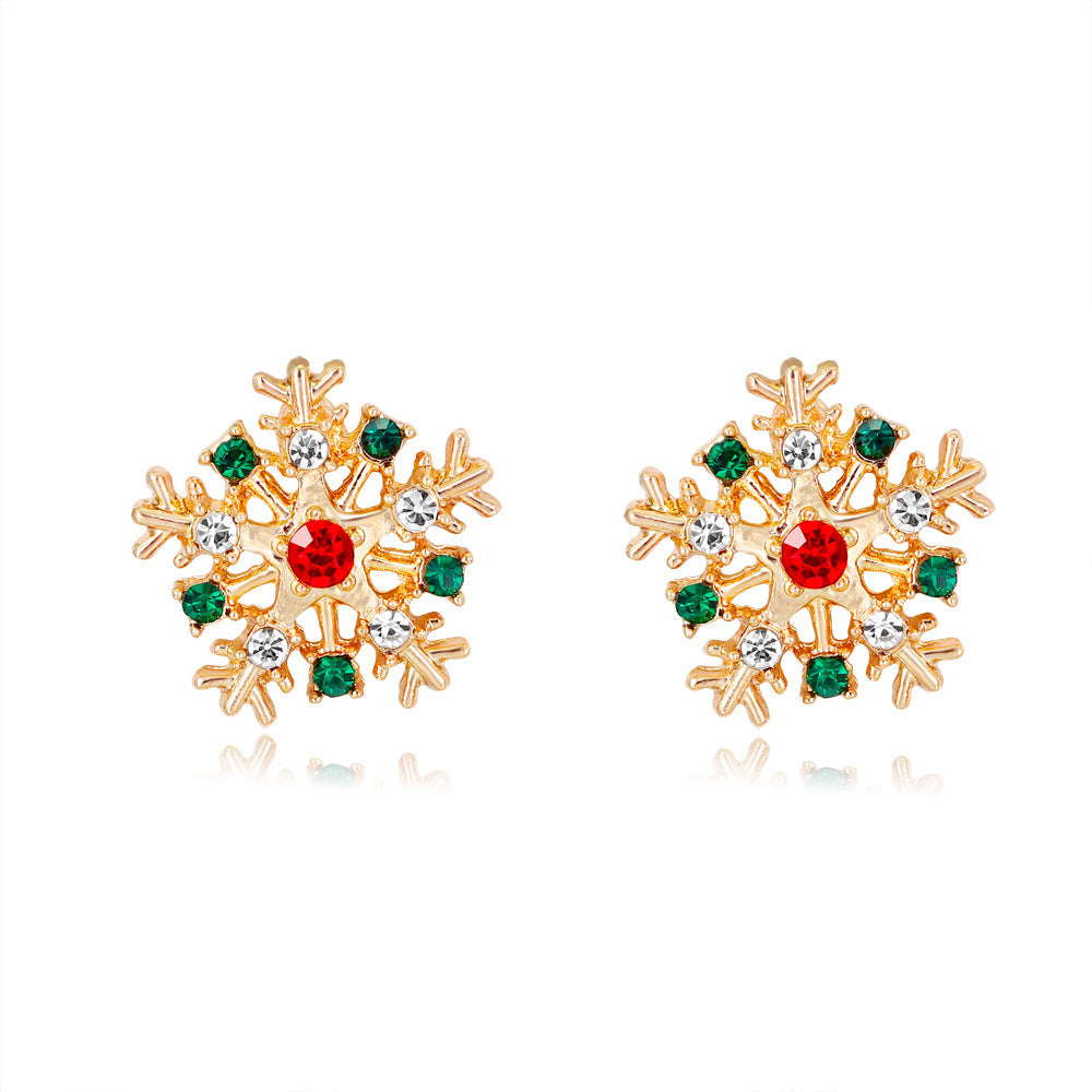 "Dazzling Snowflake" - Alloy Stud Earrings