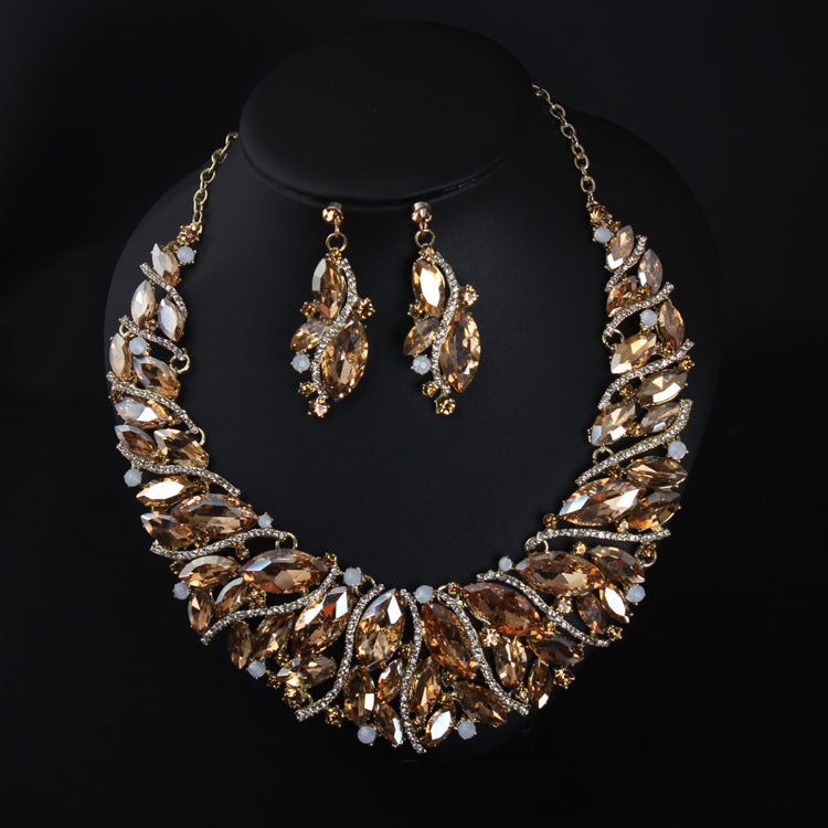 Women's Crystal Necklace and Earring Set