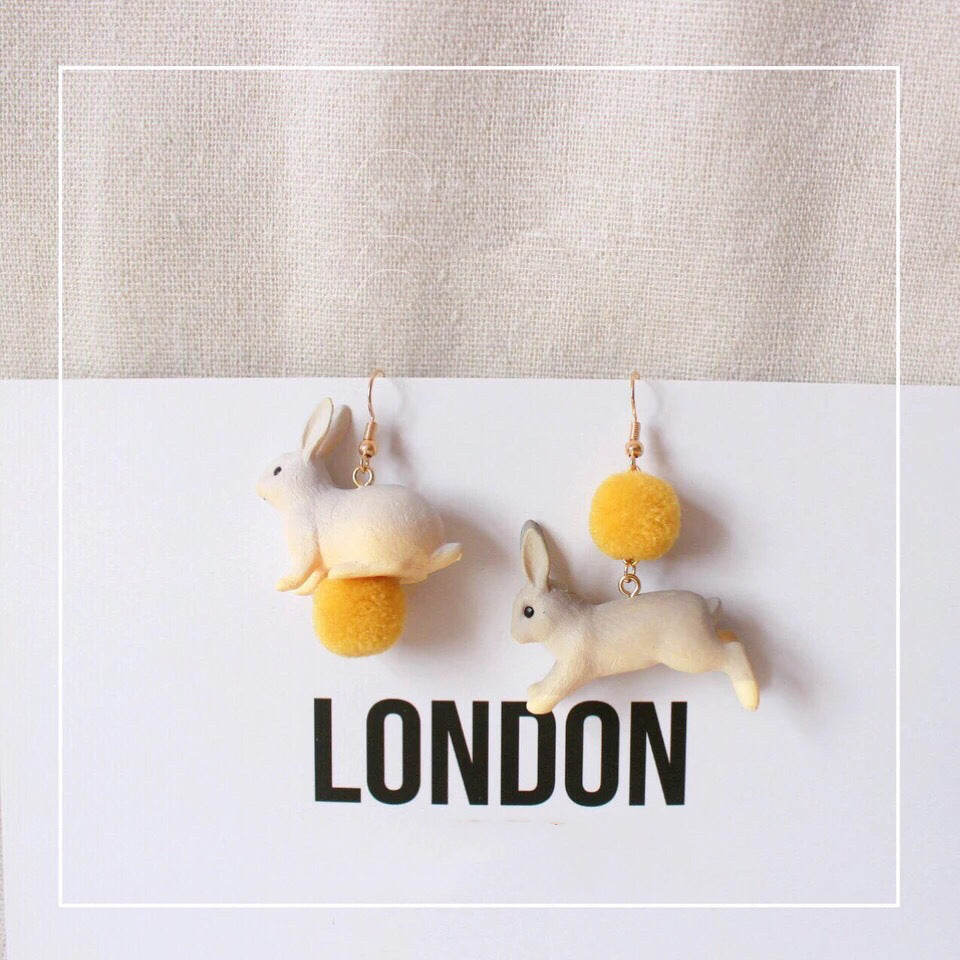 "Bunny Hop" - Resin Bunny Earrings