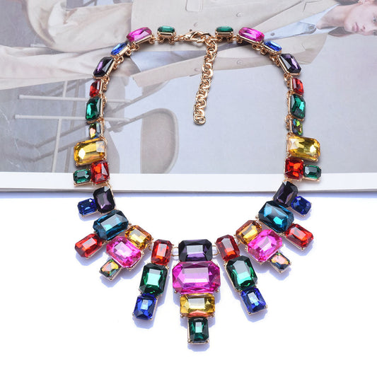 "Luxurious" -  Big Gem Statement Necklace
