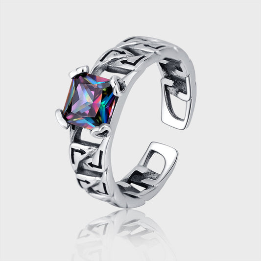 "Born to Standout" - Colorful Vintage Diamond Zircon Ring