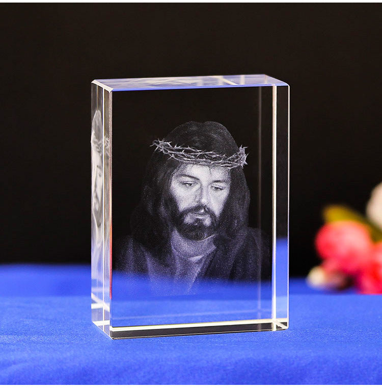 "The Gift of God" - 3D Engraved Jesus Crystal