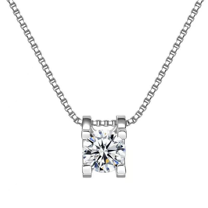 "Diamond Girl" - Zircon Diamond Bullhead Necklace