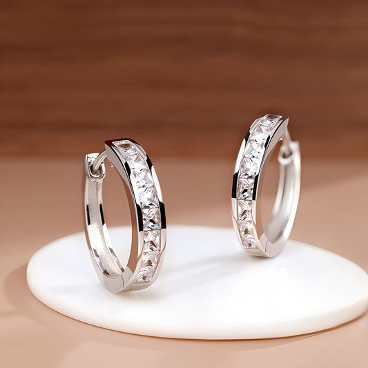 "Sophisticated, I am" - Small Diamond Hoop Earrings