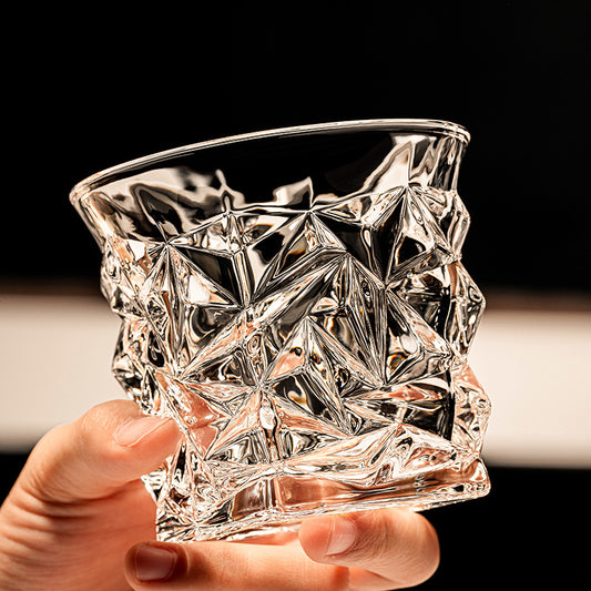Italian Embossed Crystal Drinking Glass
