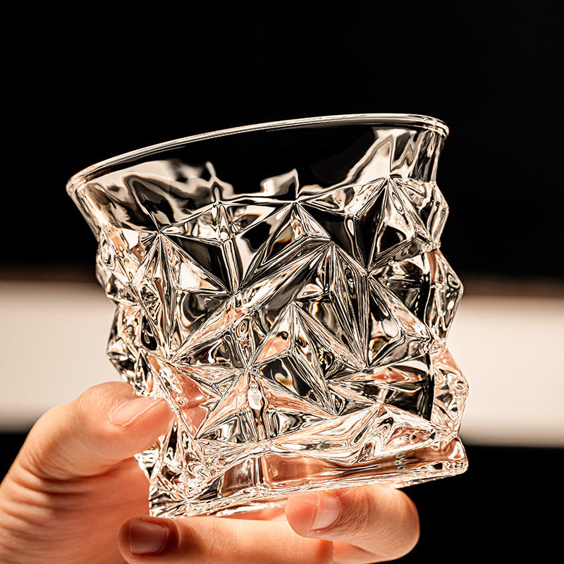 Italian Embossed Crystal Drinking Glass