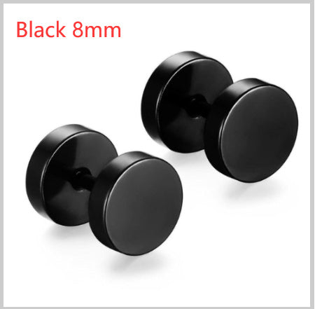 8MM Stainless Steel Barbell Earrings