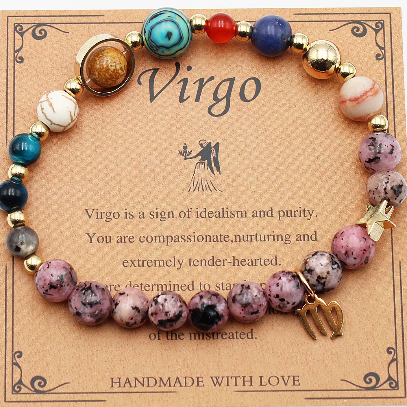 "Beads of Zodiac" - Natural Hemp Stone Bracelet