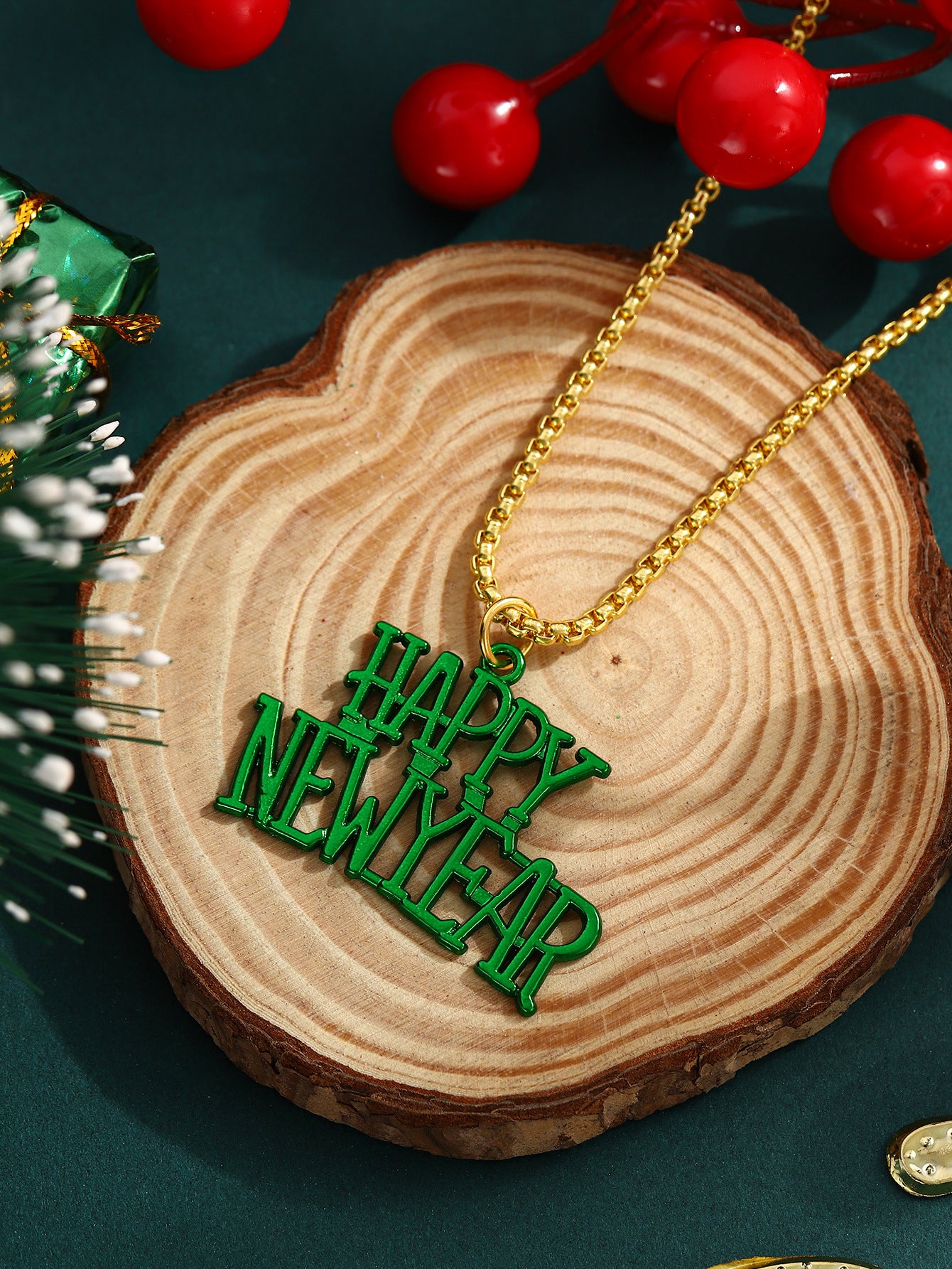 English Letter Happy New Year's Necklace