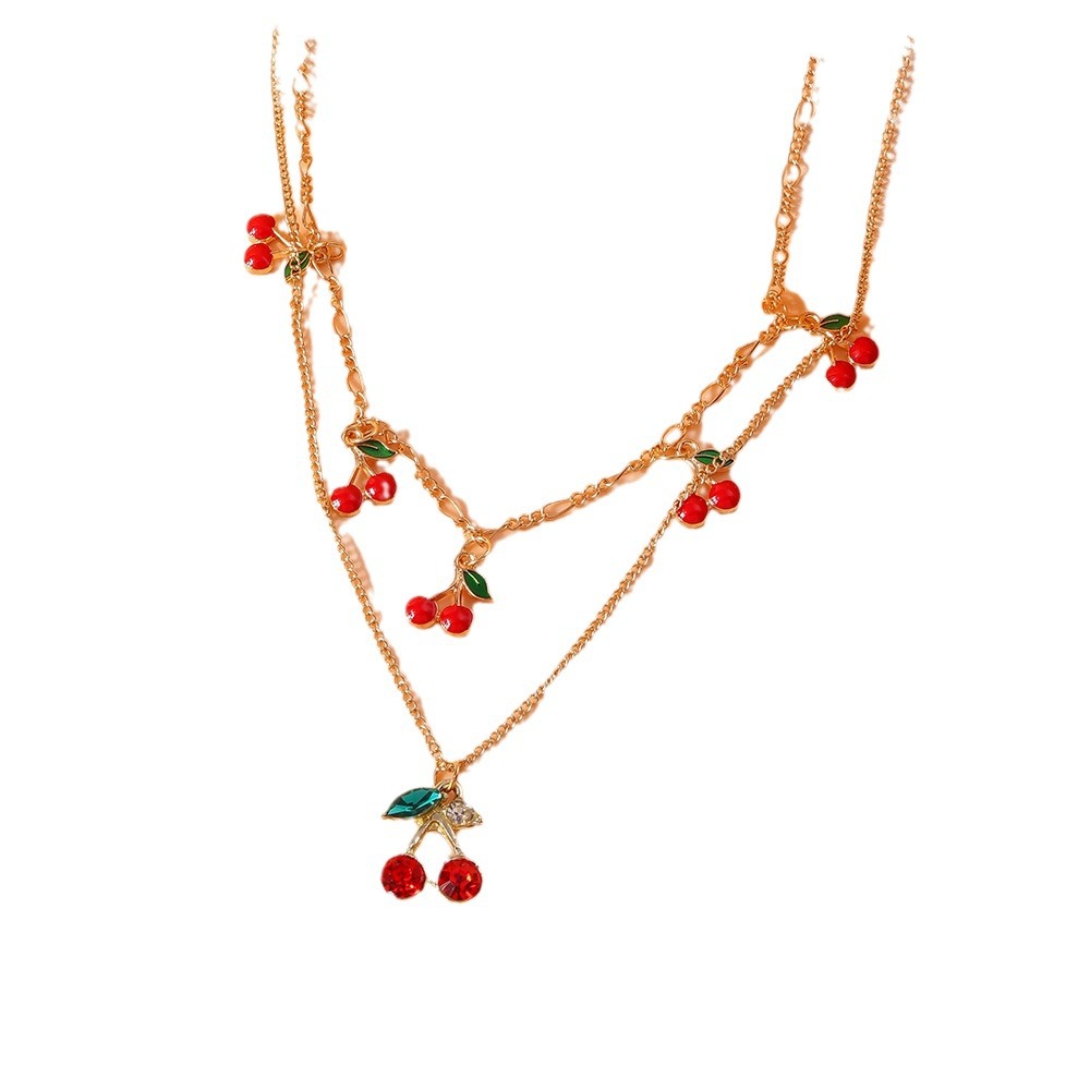 Double Layer Cherry Necklace