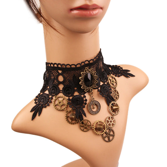 Vintage Lace Crystal Necklace