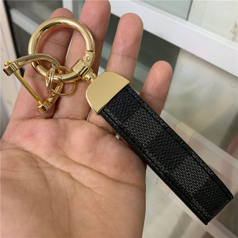 Genuine Leather Lanyard Keychain