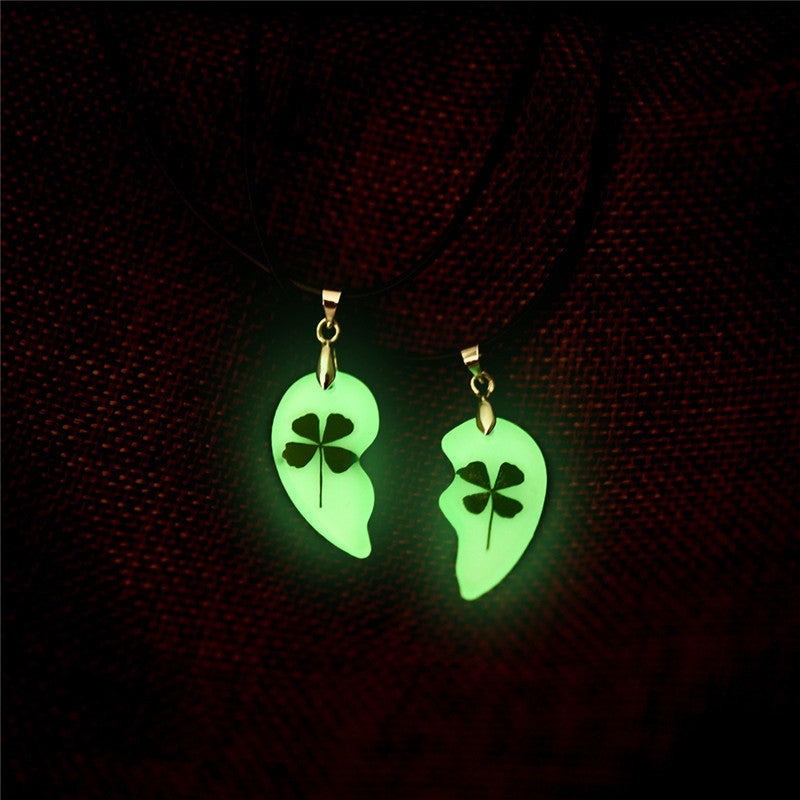 "Glow Clover, Glow" - Couple Necklaces