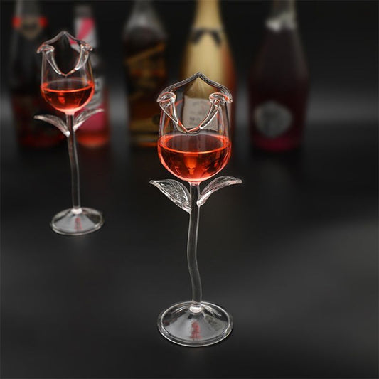"Crystal Rose" -  Wine Cocktail Glasses
