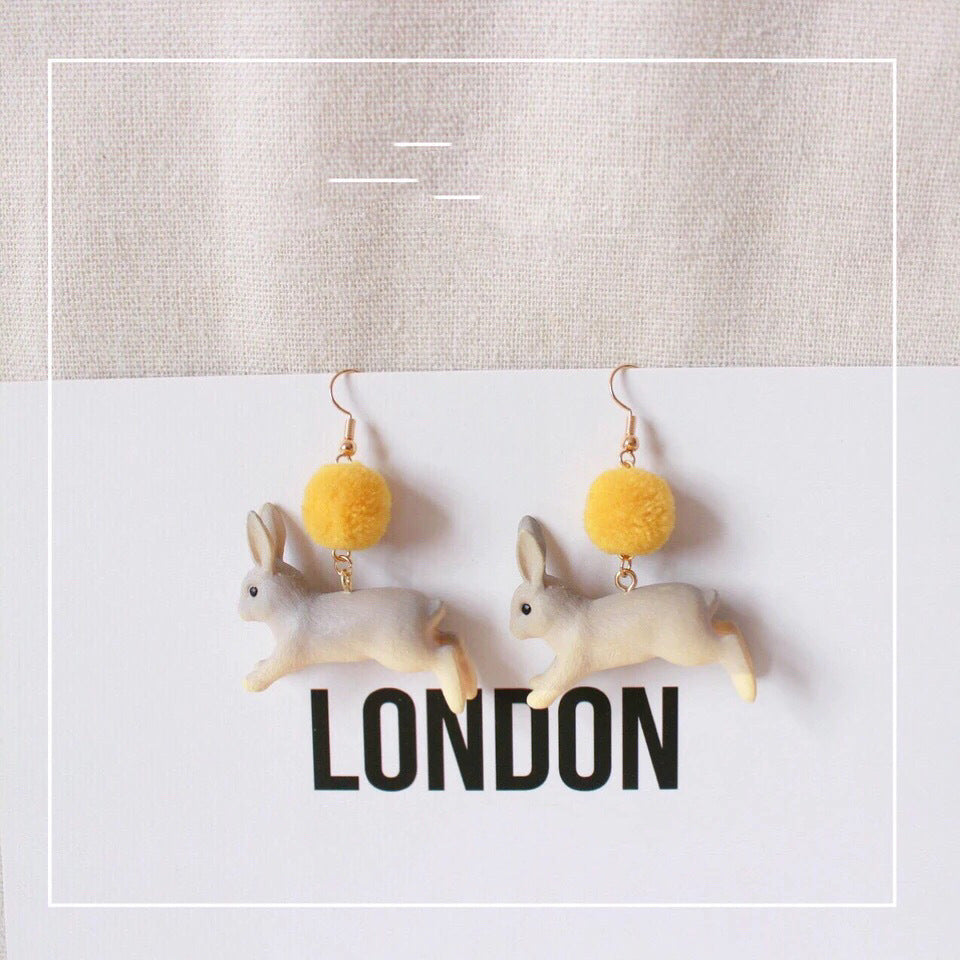 "Bunny Hop" - Resin Bunny Earrings
