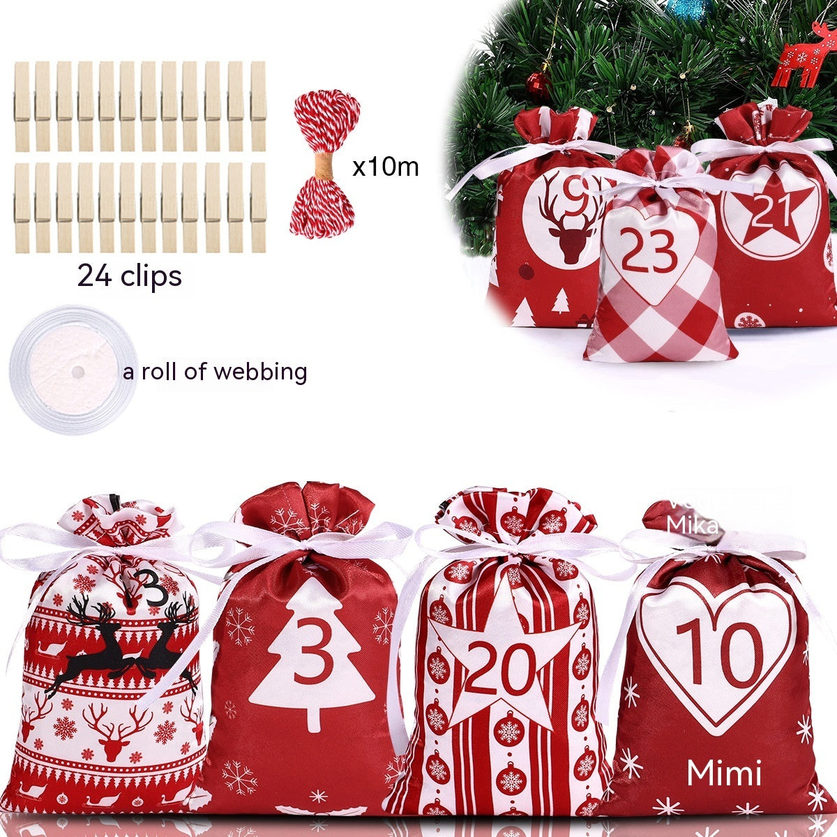 Christmas Adventure Calendar Gift Bag Set