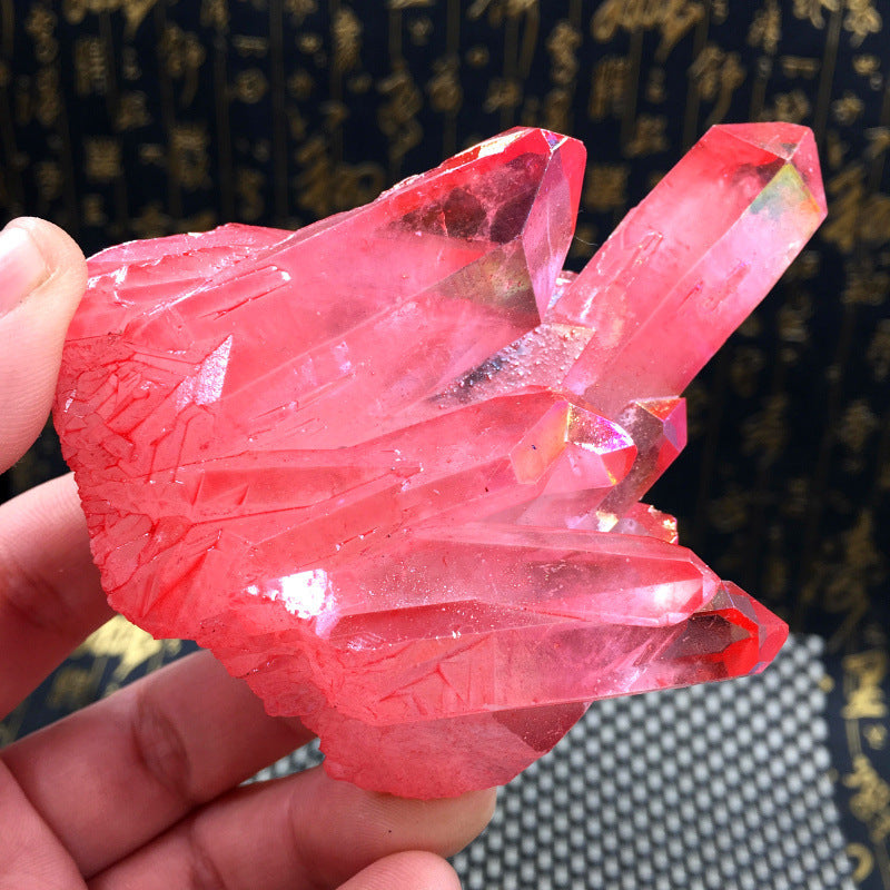 Pink Crystal Cluster Sculpture For Home Decor