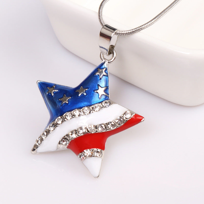 American Flag Pendant Necklaces