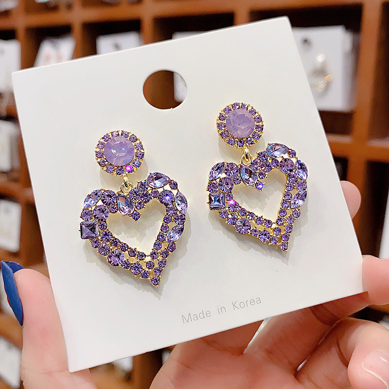 Temperament Crystal Love Earrings