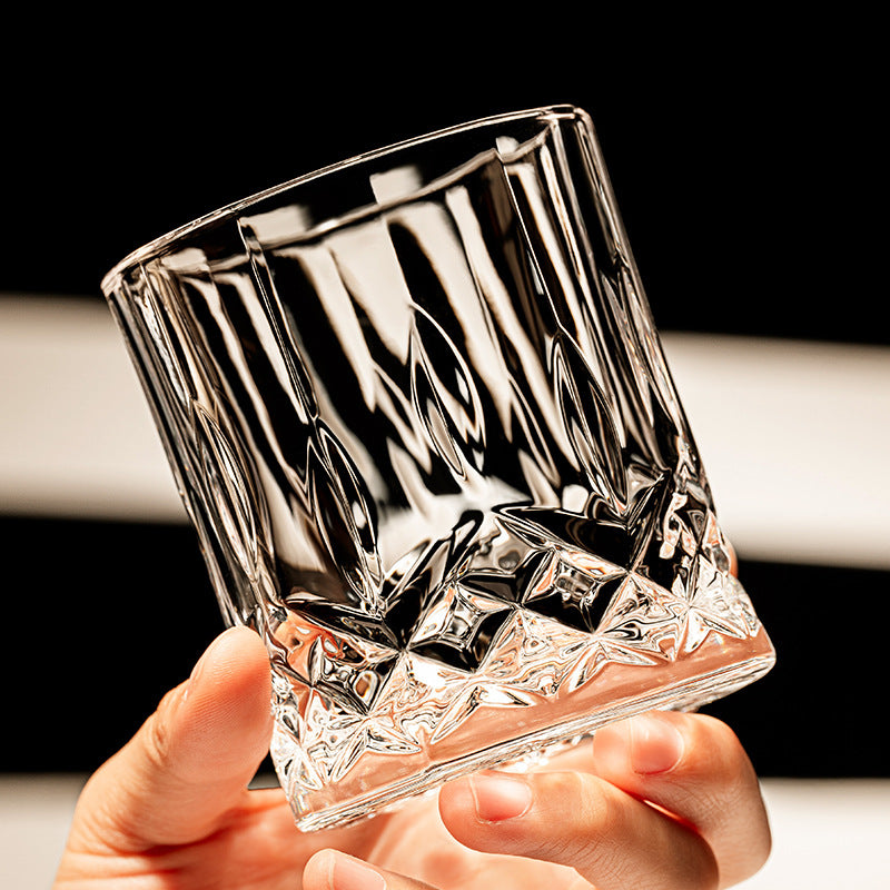 Italian Embossed Crystal Drinking Glass