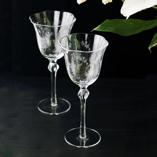 "Saint Garden" - Medieval Crystal Glass Etched Goblet