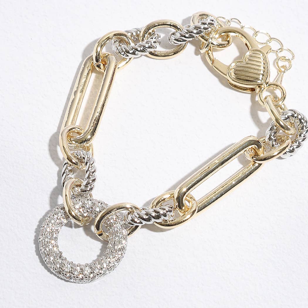 "Luxury Links" - Two-Toned Chunky Chain Linked Bracelet