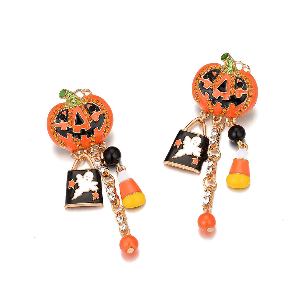 Exaggerated Pumpkin Dangle Earrings