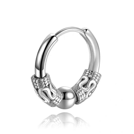 Dragon Totem Stainless Steel Huggie Earrings