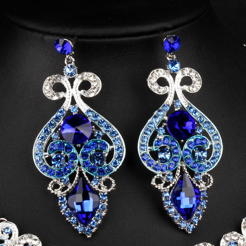 Multicolor Crystal Necklace Earring Set
