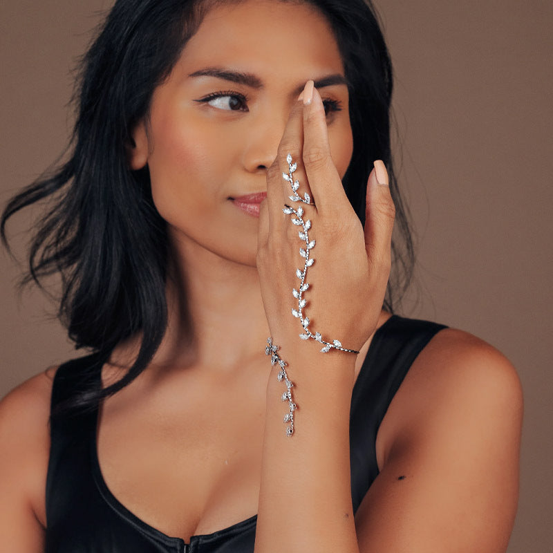 "I am Victorious" - Laurel Leaves Wraparound Bracelet and Ring