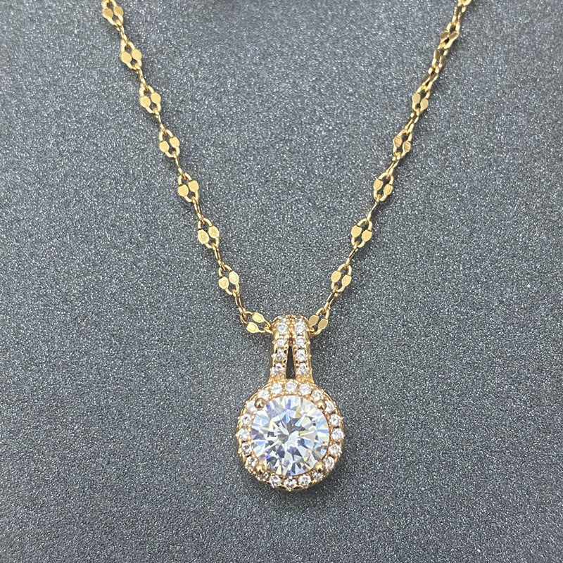 Full Diamond Princess 1 Karat Zircon Necklace
