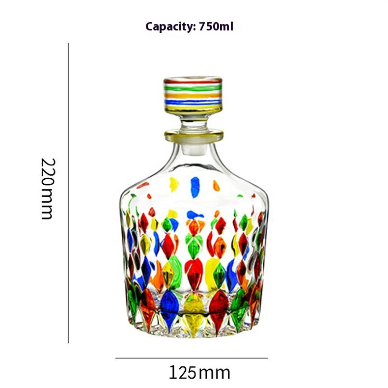 "Whisk of Art" - Handcrafted Crystal Wine Whiskey  Decanter