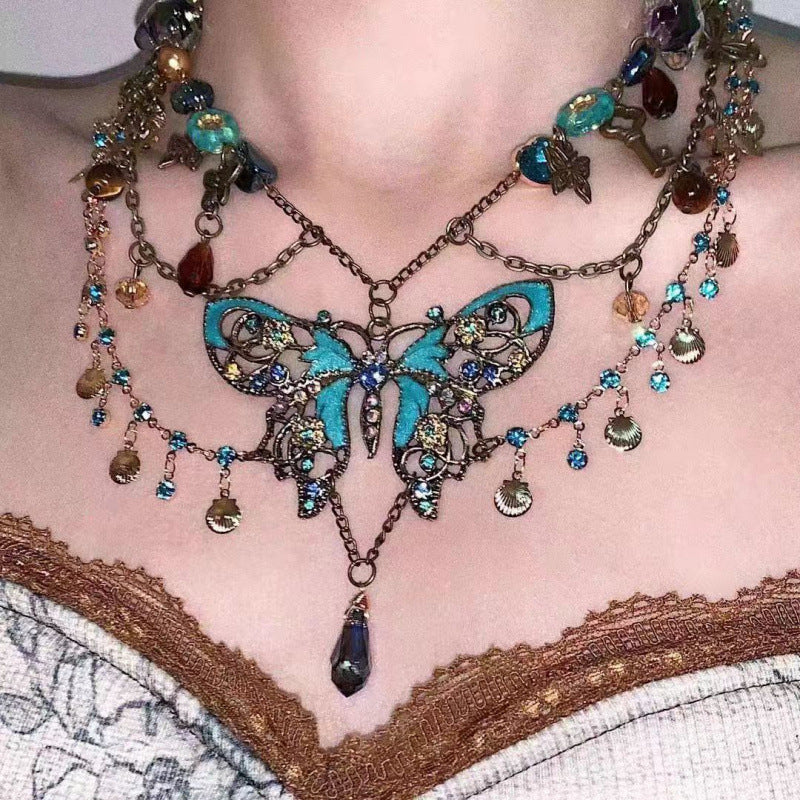 "Butterfly Deluxe" - Handmade Beaded Necklace and Waist Chain