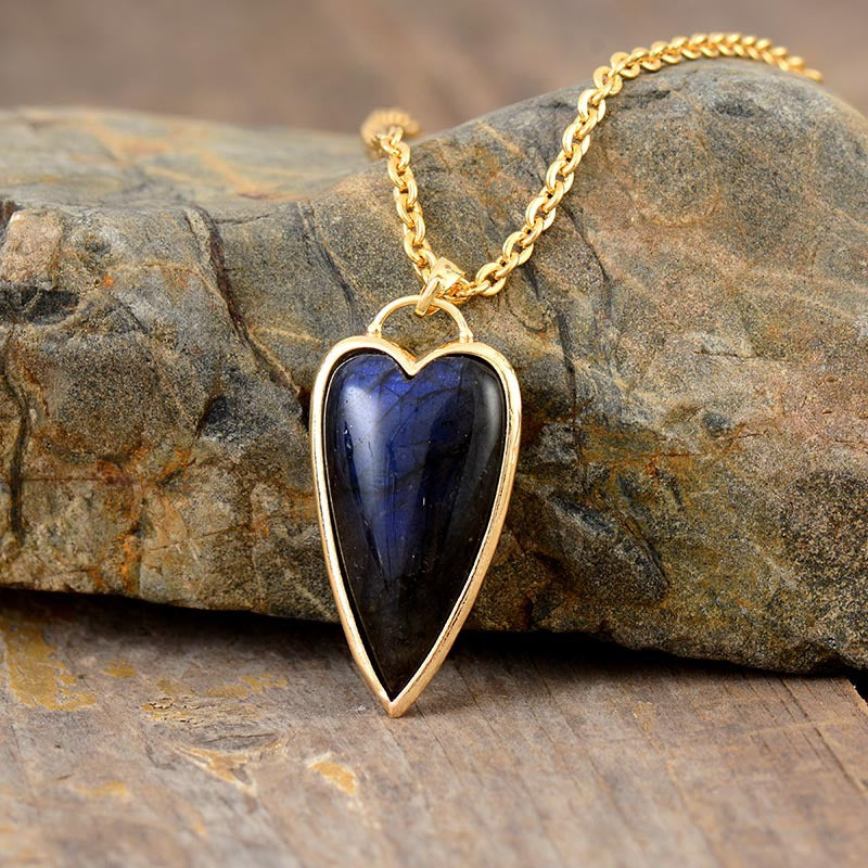 Labradorite Heart-shaped Pendant