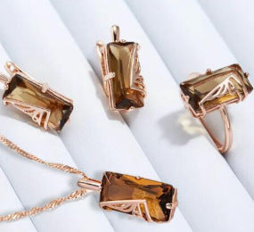 Sudan Stone Ring and Necklace Set