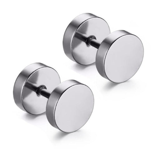 8MM Stainless Steel Barbell Earrings