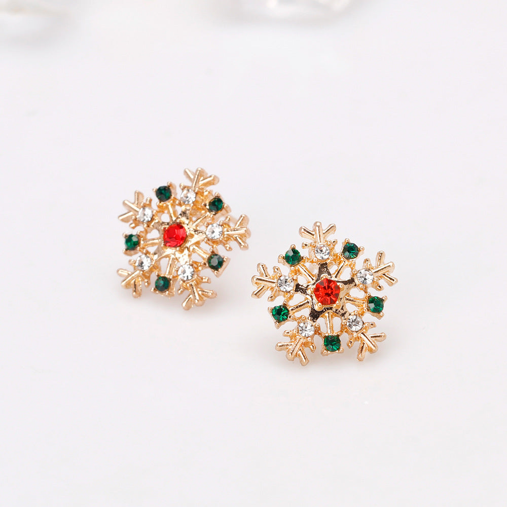 "Dazzling Snowflake" - Alloy Stud Earrings