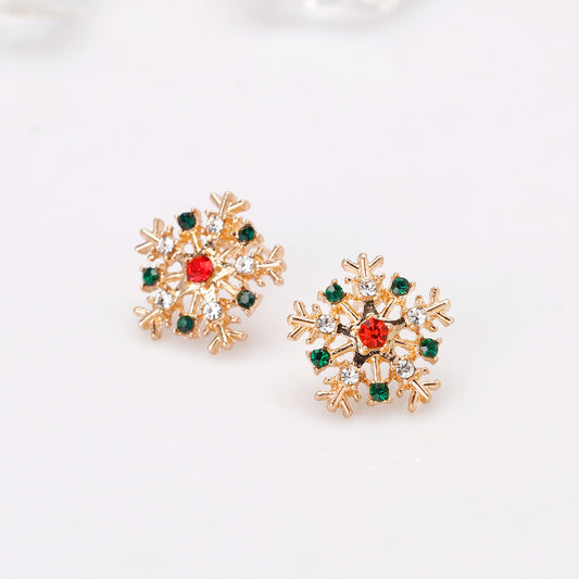 "Dazzling Snowflake" - Alloy Stud Earrings