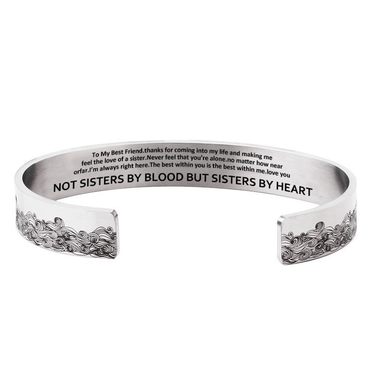 "Like a Sister" - 10mm Stainless Steel Bracelet