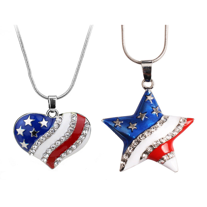 American Flag Pendant Necklaces