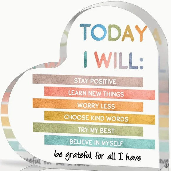 Acrylic Heart-shaped Crystal Plaques