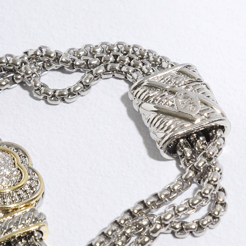 "Loving Heart" -  CZ Stone Magnetic Bracelet