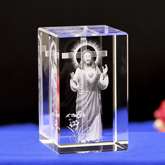"The Gift of God" - 3D Engraved Jesus Crystal