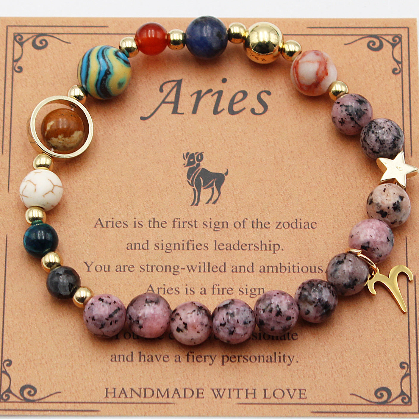 "Beads of Zodiac" - Natural Hemp Stone Bracelet