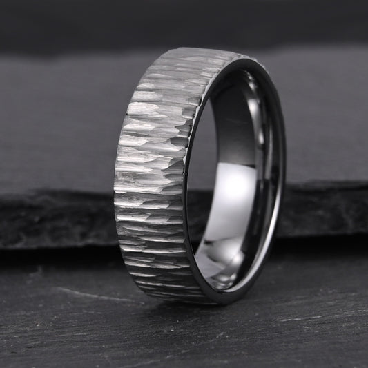 Natural Flat Hammer Pattern Ring