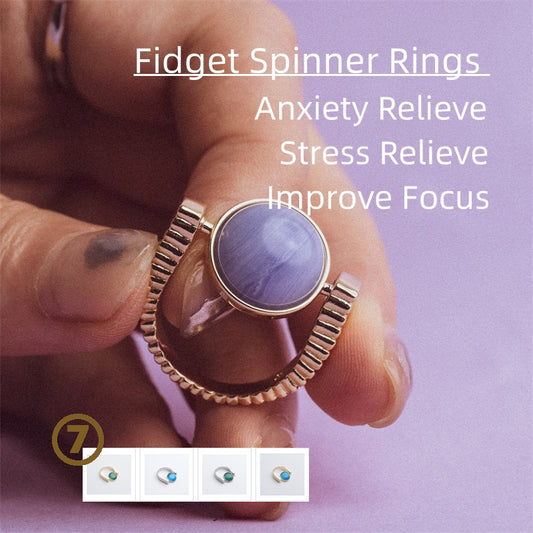 "Natural Stone" - Spinner (Replaceable) Rings For Anxiety And Stress Relief Gifts